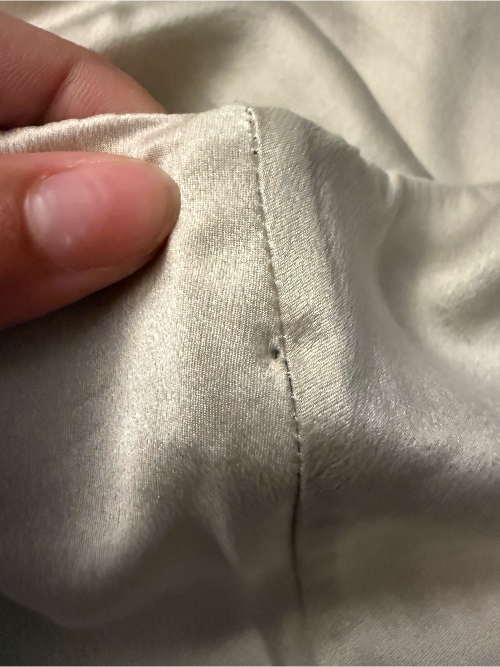 Quince Cream A-Line Champagne midi Skirt 100% silk - Picture 5 of 6